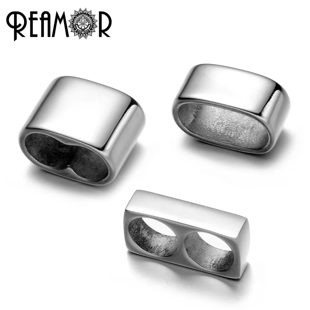 REAMOR 316l нержавеющая сталь серебро Цвет 6/5 мм двойной/квадратное отверстие вставка