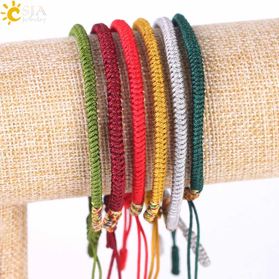 Тибетский браслет CSJA для женщин и мужчин черная красная веревка буддийские