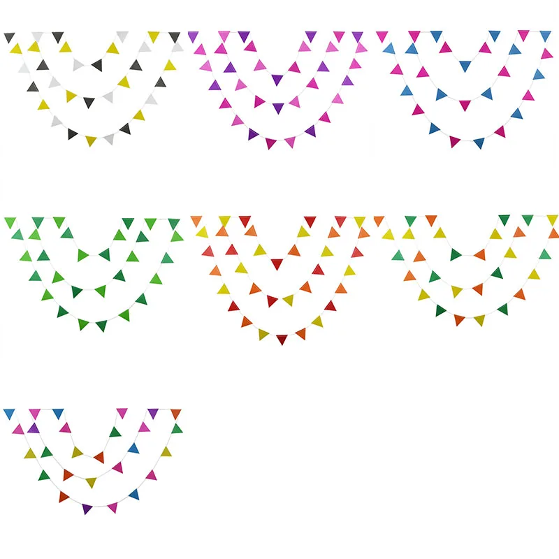 Маленькие бумажные флаги 4 м подвесной яркий баннер украшение на день рождения
