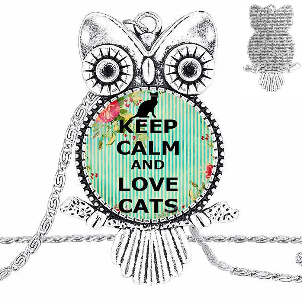 EJ Glaze подарок для женщин и мужчин с надписью Keep Calm and Love Cats ювелирные изделия
