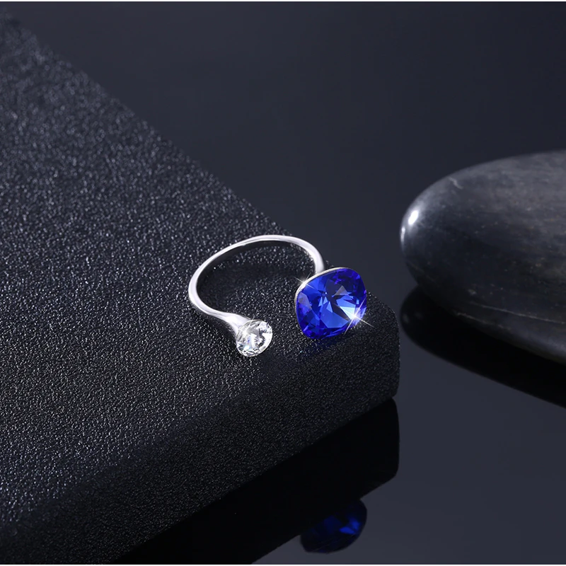 Malanda круглые кристаллы от кольца swarovski для женщин модные 925 пробы серебряные кольца роскошные открытые кольца романтическое ювелирное изделие подарок