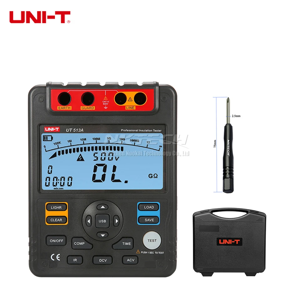 UNI T UT513A 5кв Мегаомметр изоляция заземление Сопротивление Тест er вольтметр данные
