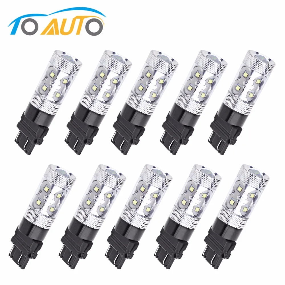 10 шт. 3156 3157 P27/7 Вт T25 60 Cree chips белая лампа автомобильная противотуманная фара с