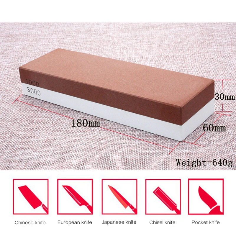 

NHM Kitchen knife sharpener 1000/3000 grit corundum single side whetstone oil stone honing stones kitchen tools