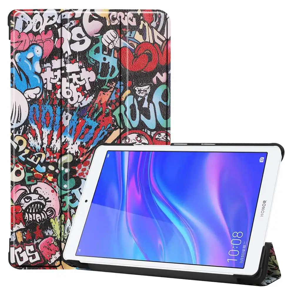 Красный Кожаный чехол для huawei MediaPad T5 8,0 JDN2-W09/AL00 Fundas M5 Lite 8,0 чехол для планшета с откидной подставкой для huawei Honor Pad 5 8,0 чехол - Цвет: Красный