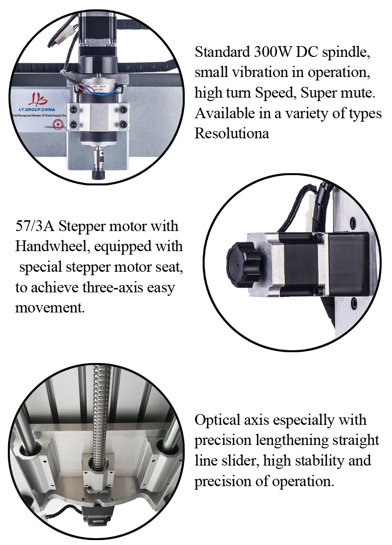 

YOOCNC 4 axis 300W cnc lathe wood router 3040 engraving machine