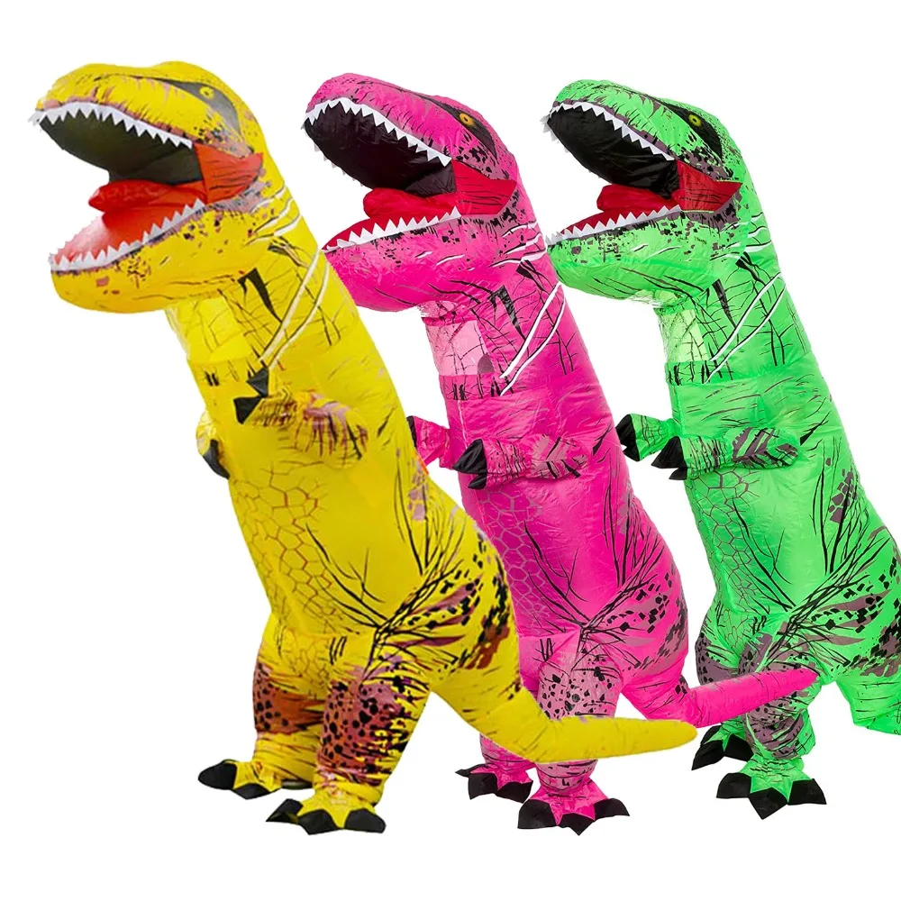Надувной костюм динозавра взрослый гигантский Юрский T Rex для Хэллоуина|costume
