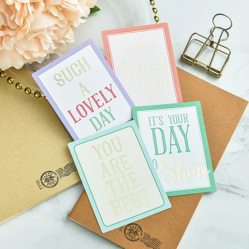 

KLJUYP 24Pcs Hello Friend Acid Free Colorful Paper Pocket Cards for Scrapbooking DIY Projects/Photo Album/Card Making Crafts