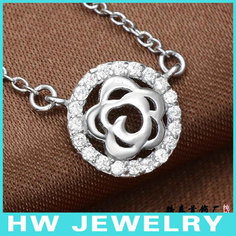 Ожерелье из серебра с розам ожерелье 925 пробы подвеской лидер продаж.|925 necklace|sterling