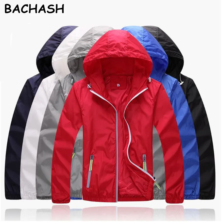 

BACHASH S-7XL 2018 New Spring Autumn Plus Size Brand Men Women's Casual Jacket Hooded Fashion Windbreaker Zipper Coats Outerwear