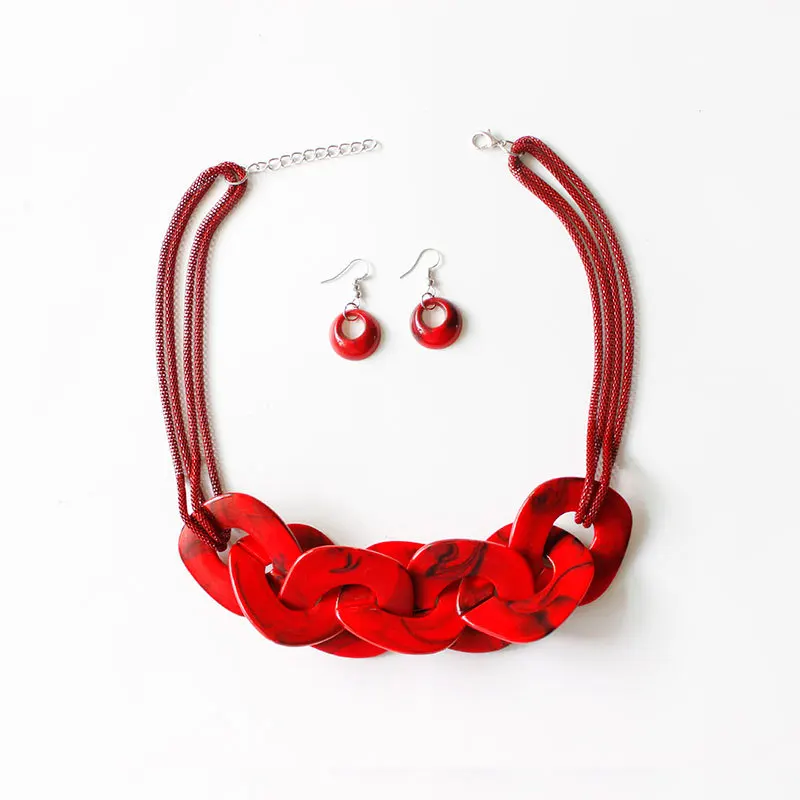 red Find Me многоуровневый акриловый длинный воротник с кисточками чокер колье винтажная цепочка массивное ожерелье женские ювелирные изделия оптом - Окраска металла: red