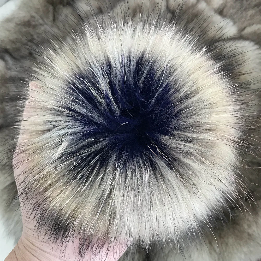 Magicfur 1 шт. 100% 15 см 6 &quotмяч из натурального меха енота меховым помпоном W кнопки для