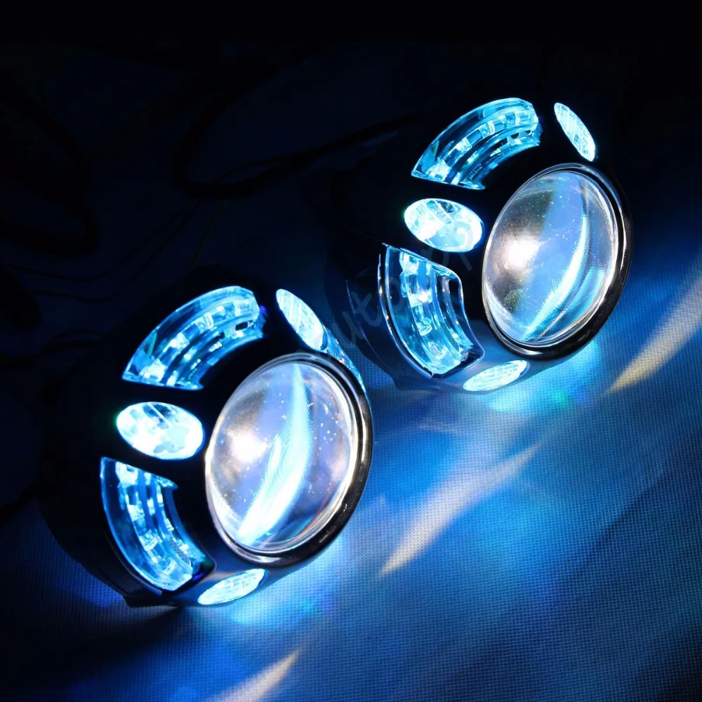 Автомобильные светодиодные фары RGB ангельские глаза Bluetooth приложение