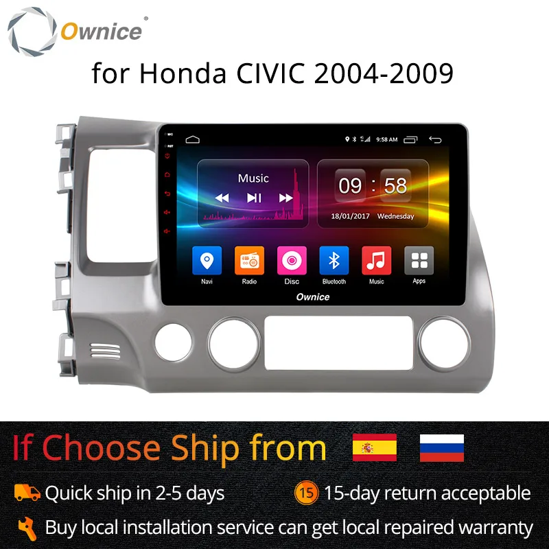 Ownice K1 K2 Android 8 1 Восьмиядерный Автомагнитола для Honda Civic 2004-2009 DVD gps Поддержка 4G