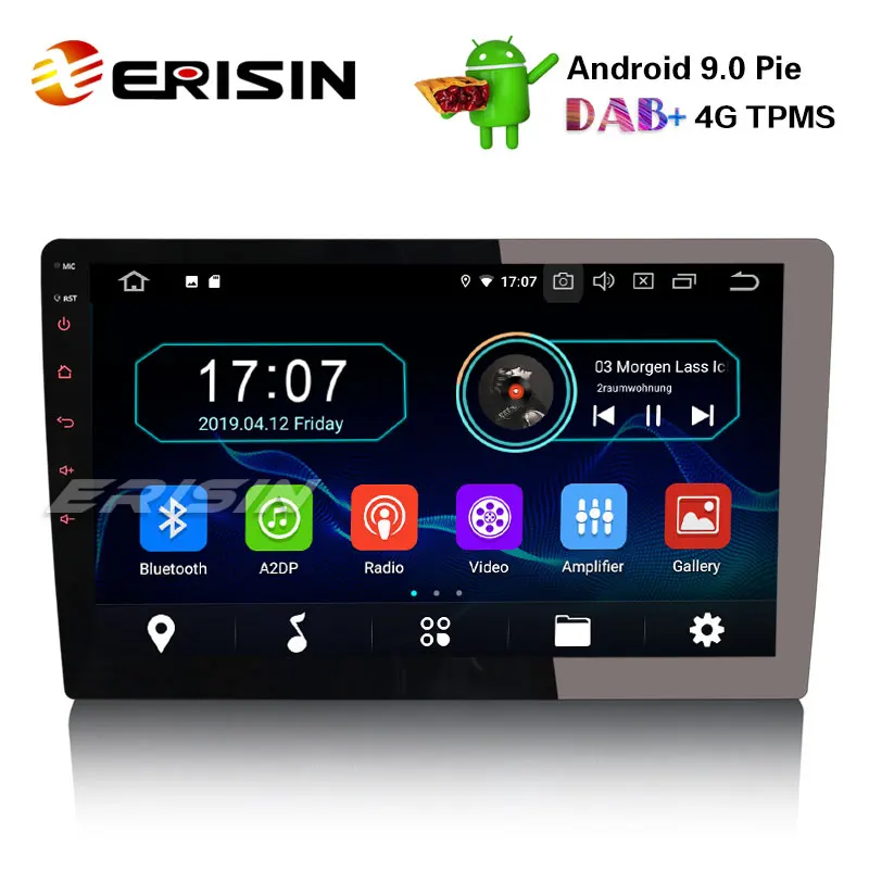 Erisin ES4910U 10 1 &quot1Din Android 9 0 автомобильный стерео WiFi DAB + DVR DTV OBD Bluetooth 4G GPS Sat