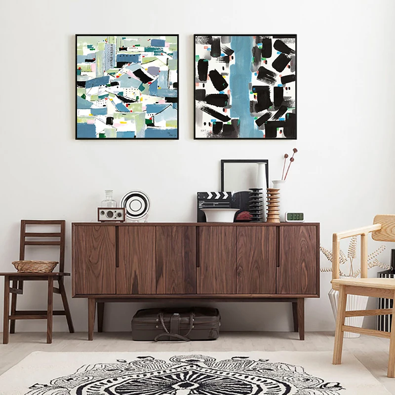 Современные абстрактные черно белые китайские картины чернилами на холсте минималистичный плакат печать