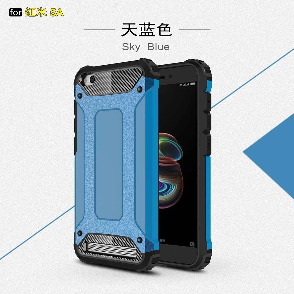 Sky Blue Противоударный чехол-броня Coque 5.0For Xiaomi Redmi 5A чехол для Xiaomi Redmi 5A Redmi5A телефона чехол-лента на заднюю панель - Цвет: Sky Blue