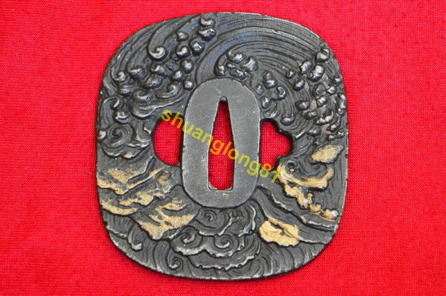 Винтажный Железный стальной японский Tsuba Seppa самурайский Катана Меч защитник