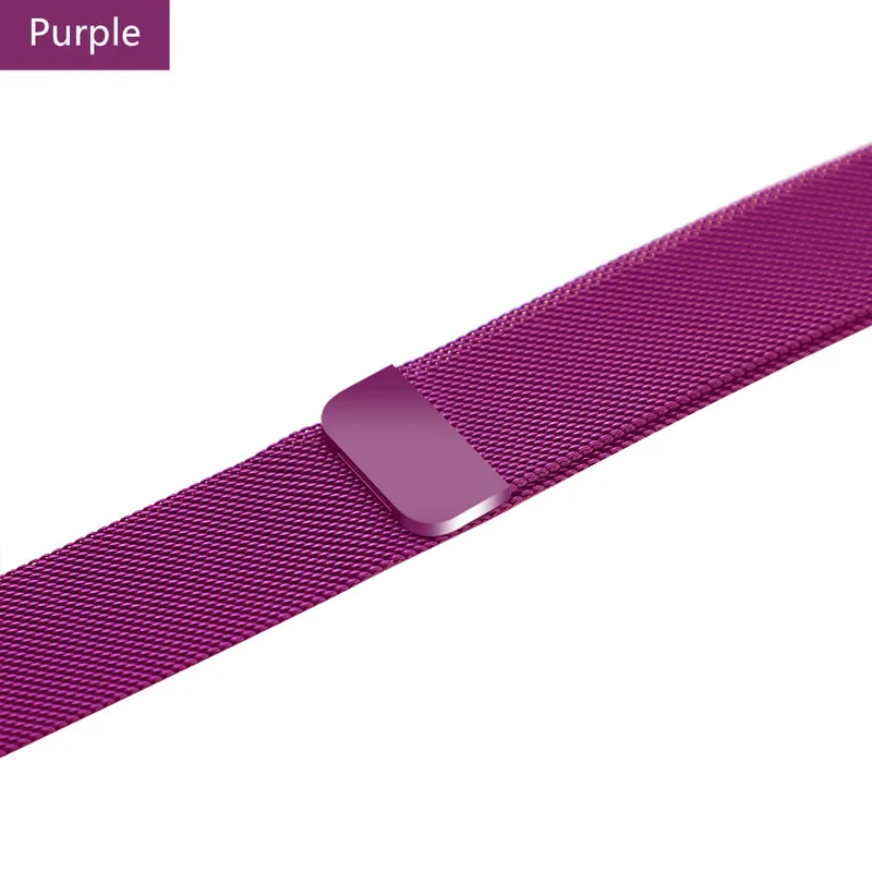 Ремешок для apple watch 4 3 5 42mm 44mm apple watch band Миланская петля металлическая сетка ремешок для часов iwatch series 5 4 - Цвет ремешка: purple