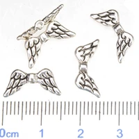 diy angel wings beads for jewelry making dangles charms religious flat spacer gold metal jewelry findings 7143mm 100pcs