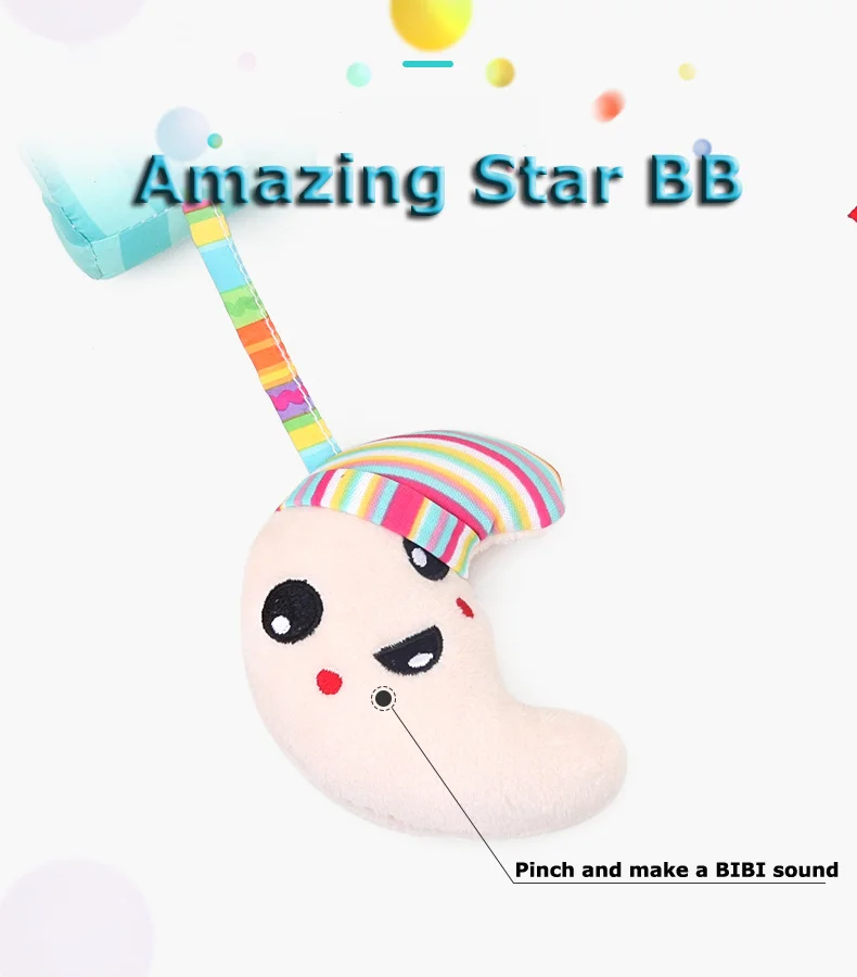 

Newborn Infant Baby Pram Handbell Bed Stroller Rattles Soft Music Sound Hanging Plush Toys