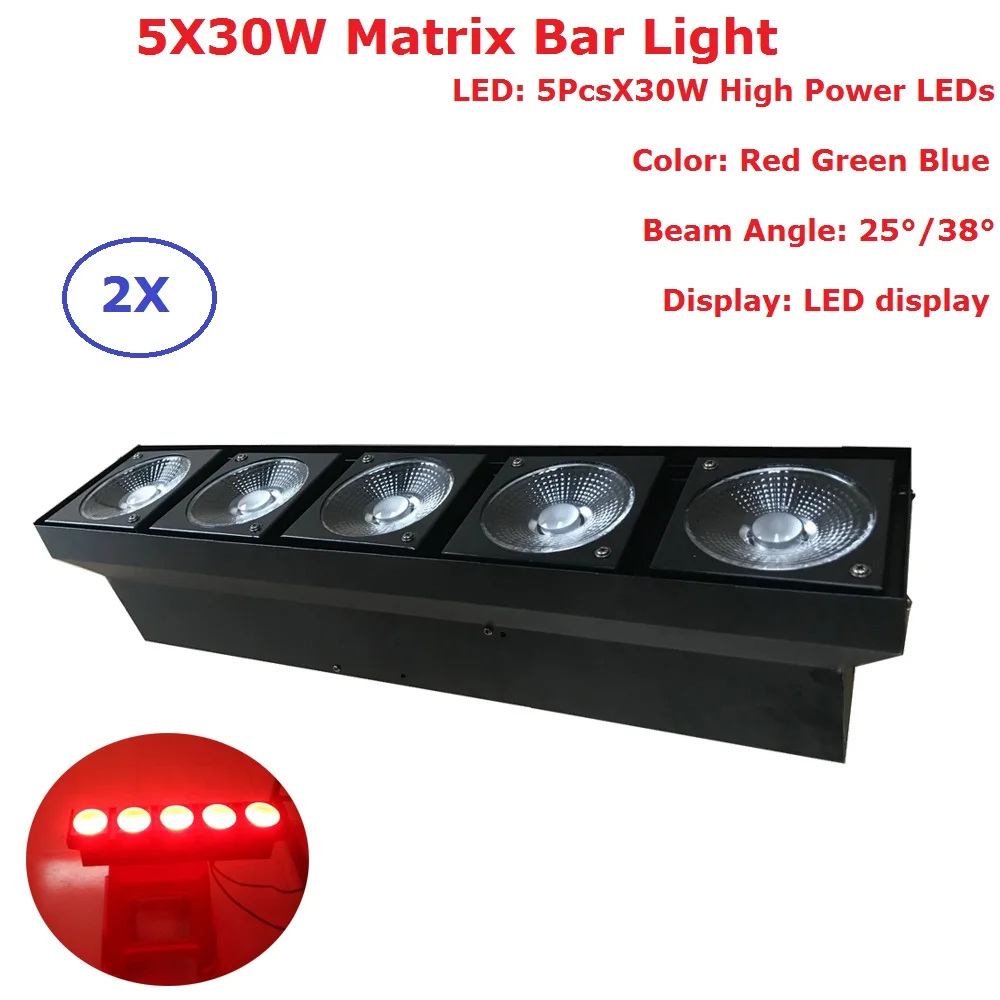 

2xlot новейшая 5X30W RGB полноцветсветодиодный светодиодная матрица освещения 25/38 градусов угол луча 90-245 в для вечерние ринки свадьбы дискотеки с...