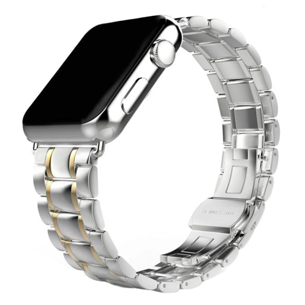 Stainless Steel watch Strap for apple watch band 42mm/38mm/44mm/40mm link bracelet Watchband for iWatch 4/3/2/1 metal wrist belt
