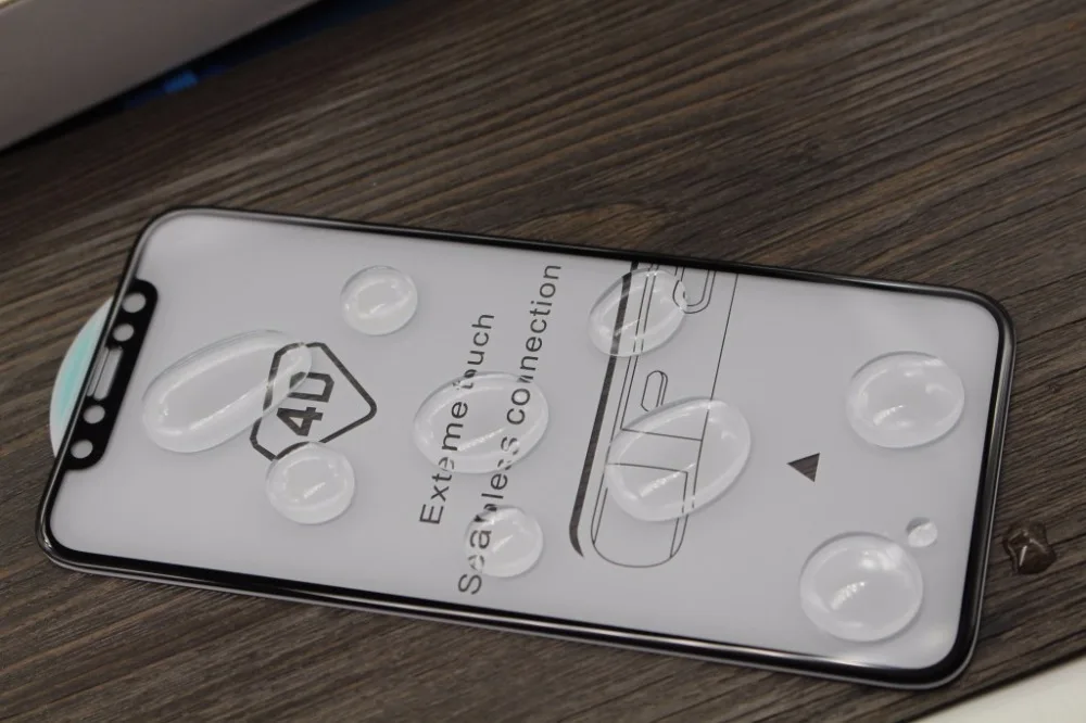 Новейшее 3D 4D закаленное стекло с закругленными краями для iPhone X защитная пленка