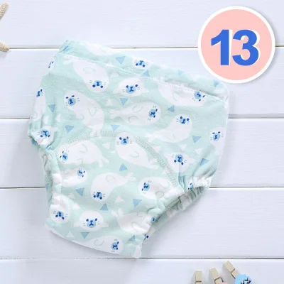 Reusable Baby Potty Training Pants Waterproof Infant Boys Girls Underwear Panties Cotton Washable Nappies Cloth Diapers - Цвет: 13