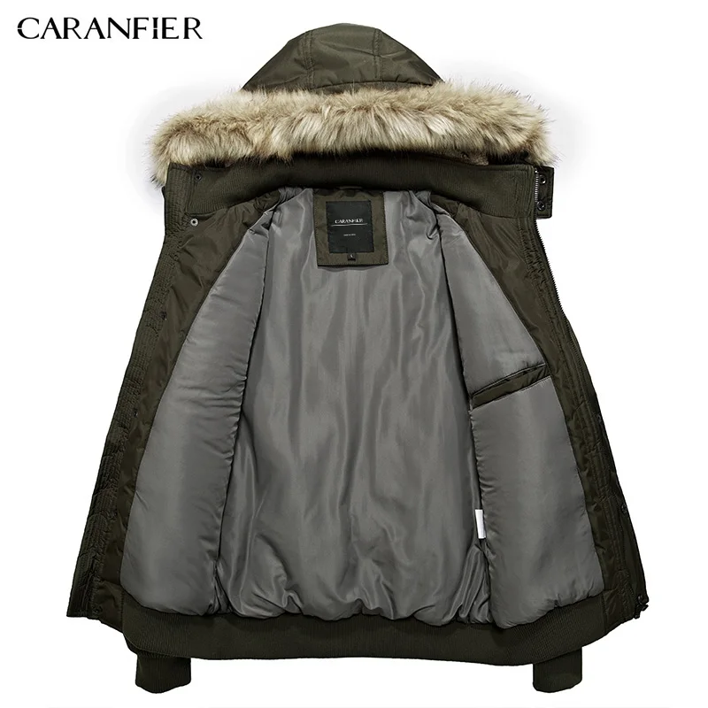 CARANFIER новая зимняя куртка мужская модная дизайнерская брендовая парка Мужская на