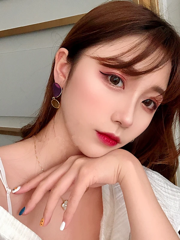 HUANZHI 2019 эпоксидные Асимметричные контрастные цвета прозрачные геометрические