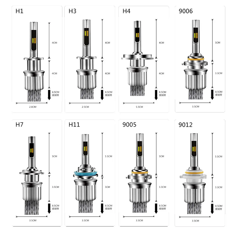 AILEO LED H7 H1 H3 H4 H8 H9 H11 9005 9006 9012 6000K Автомобильная фара 4300K противотуманная 11000LM авто led