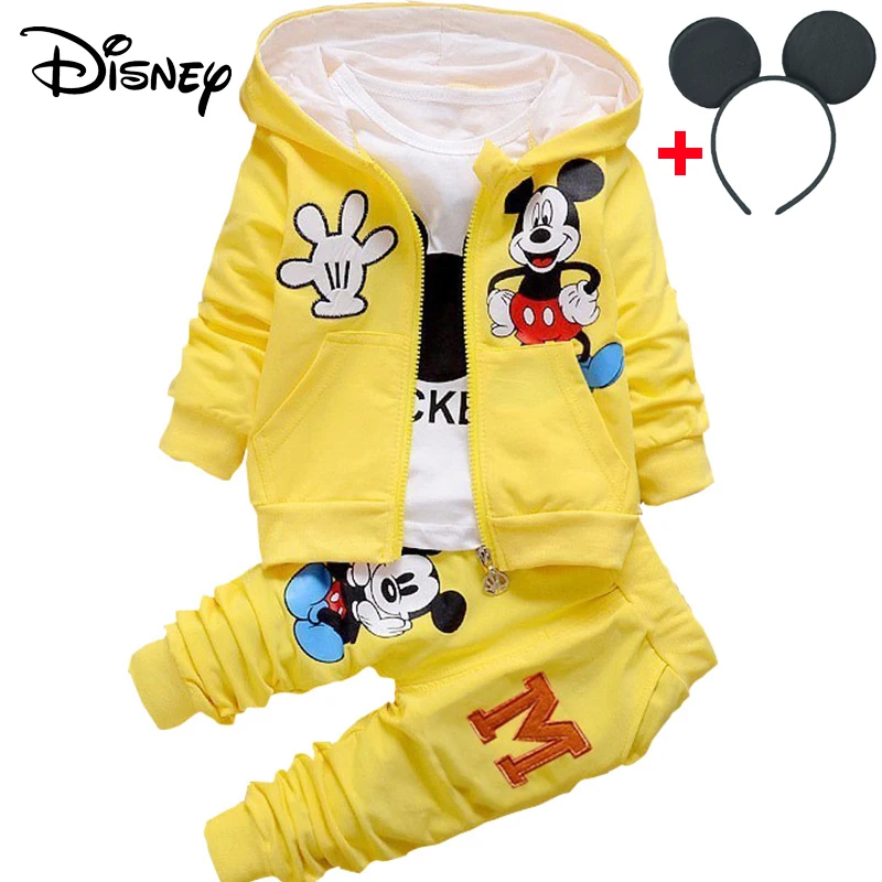 Одежда для мальчиков Disney с Микки Маусом зимние милые худи длинным рукавом топы