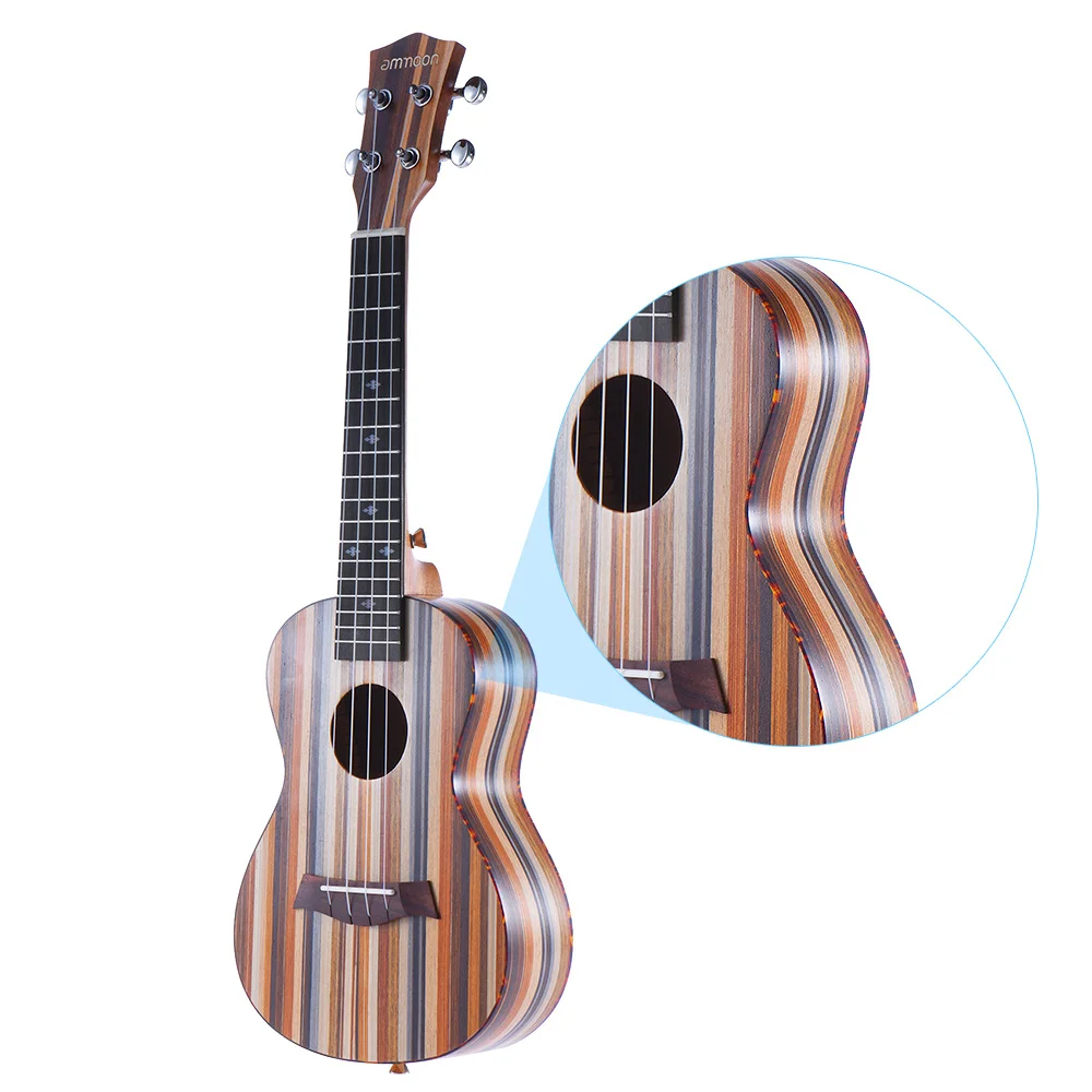 Ammoon 24 &quotUkelele Uke 18 ладов 4 струны акустические Гавайские гитары Деревянный Сопрано