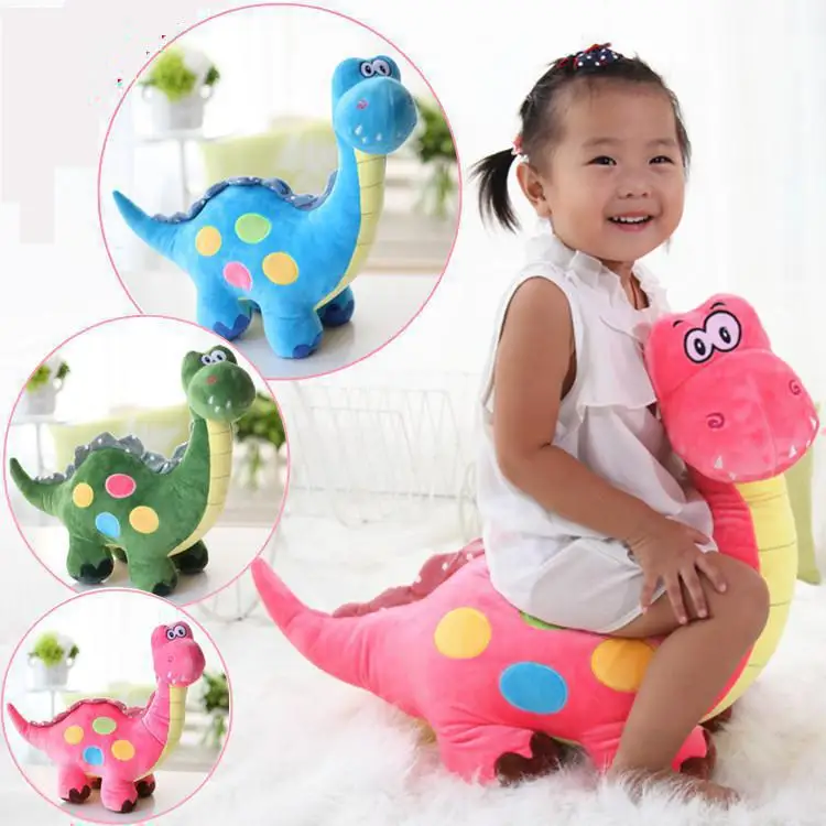 Мультяшный динозавр большой размер 50 см 3 цвета плюшевый дракон мягкое животное