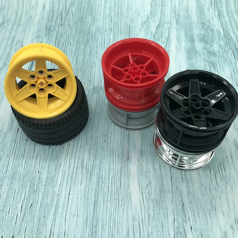 2 шт./лот ТЕХНИЧЕСКИЕ ДЕТАЛИ 44771 Шина 68,8 x 36 ZR и 15038 Колесо 56 Technic Racing Medium с 6 отверстиями для пина Блоки Частиц Игрушка на.