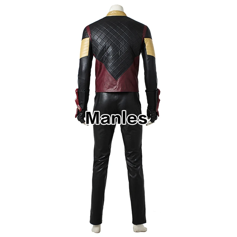 The Flash Vibe Cosplay Costume Superhero Vibe Outfit Halloween Carnival Suit Full Set Adult Men Leather Jacket Pants Tailored