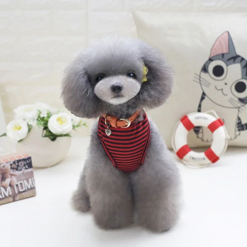 Одежда для собак футболки щенков милые спортивные футбола полосатые жилеты