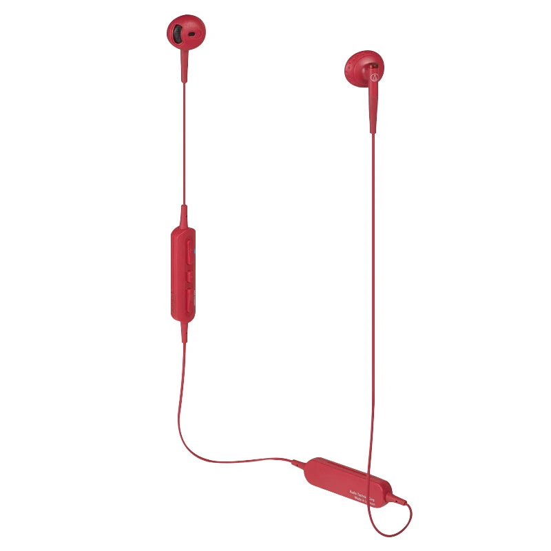 red Оригинальная аудиотехника ATH-C200BT Bluetooth наушники Беспроводные спортивные полуушные Fllat голова шеи Висячие Наушники - Цвет: red
