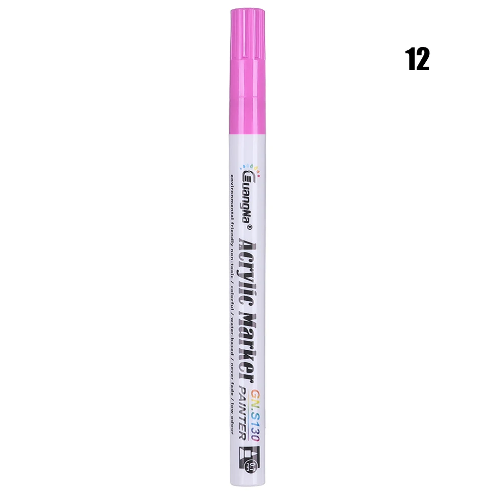 12 18 Color Metallic Micron Pen Detailed Marking Color Metal Marker For Album Black Paper Drawing School Art Supplies Paint Pens - Цвет: 12