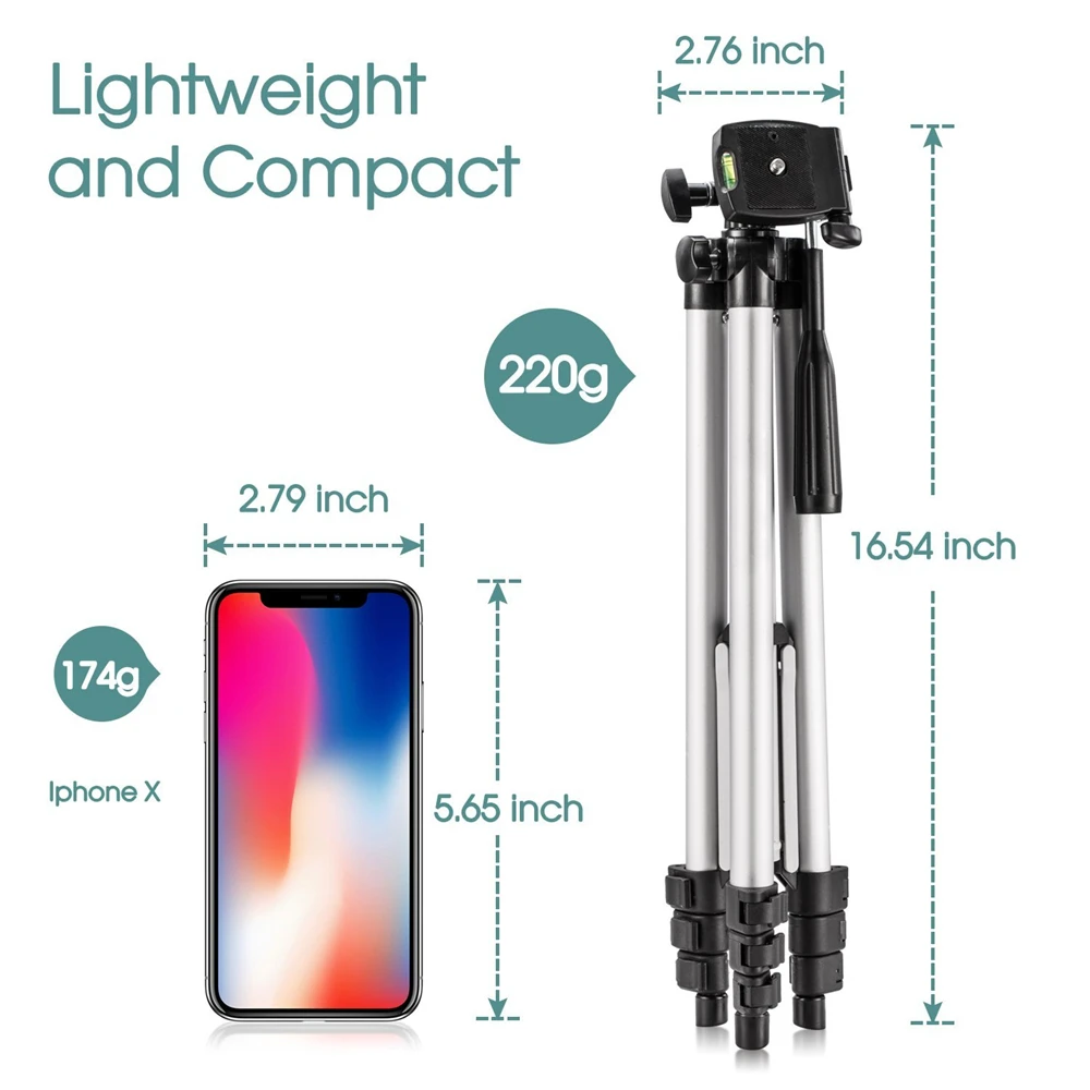Портативный штатив для камеры легкий Трипод 50 дюймов с рокер iPhone Samsung Canon Nikon Sony