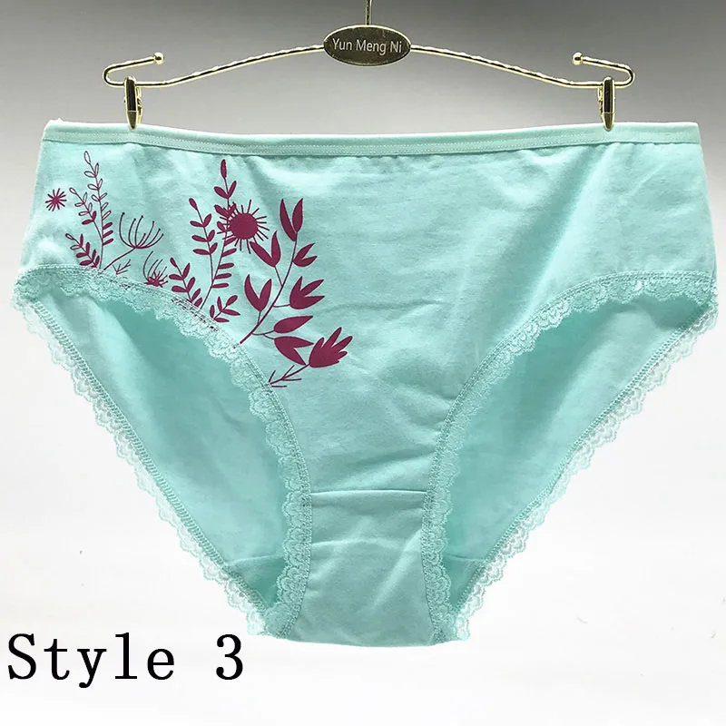 Style 3 1 шт. размера плюс 2XL 3XL 4XL женские трусы модные однотонные высокого качества 90% хлопок нижнее белье женские мягкие удобные розовые трусы - Цвет: Style 3