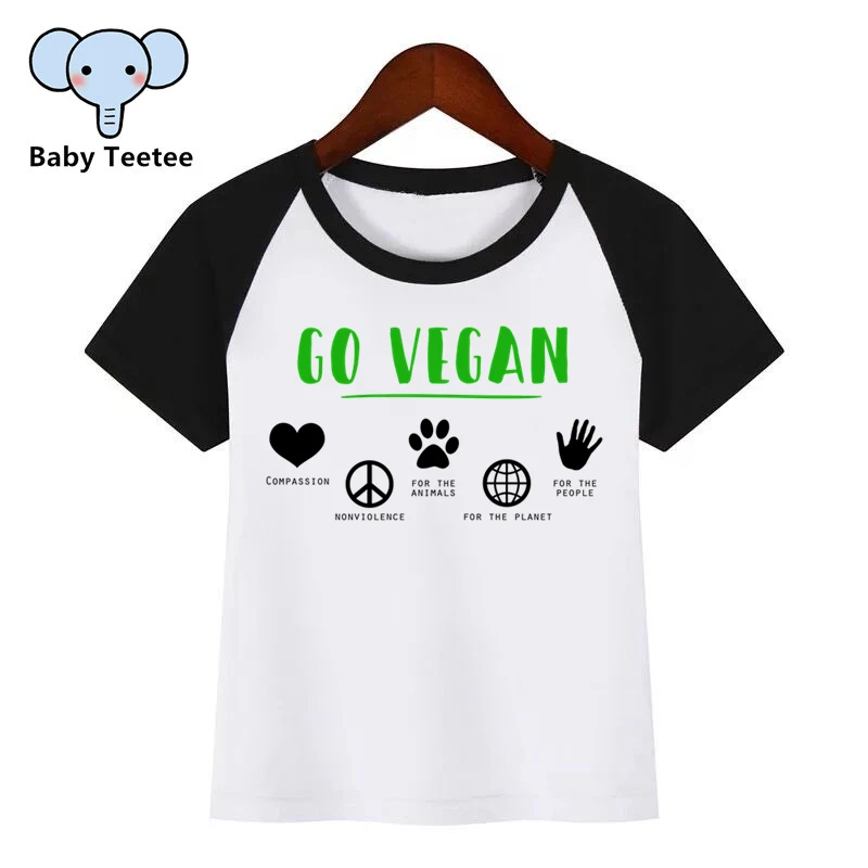 

Kids Print T Shirt Vegan Power Vegetarian Children Design Summer Tops Boys and Girls Casual Streetwear T-shirt
