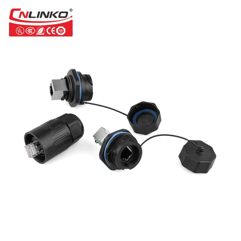 Cnlinko PBT Пластиковый кабель провода Rj45 разъем розетка в сборе Ip67 Водонепроницаемый