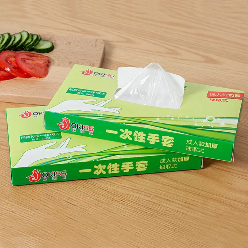 Одноразовые пластиковые прозрачные перчатки 200 шт.|gloves kitchen|kitchen glovesbaking gloves |
