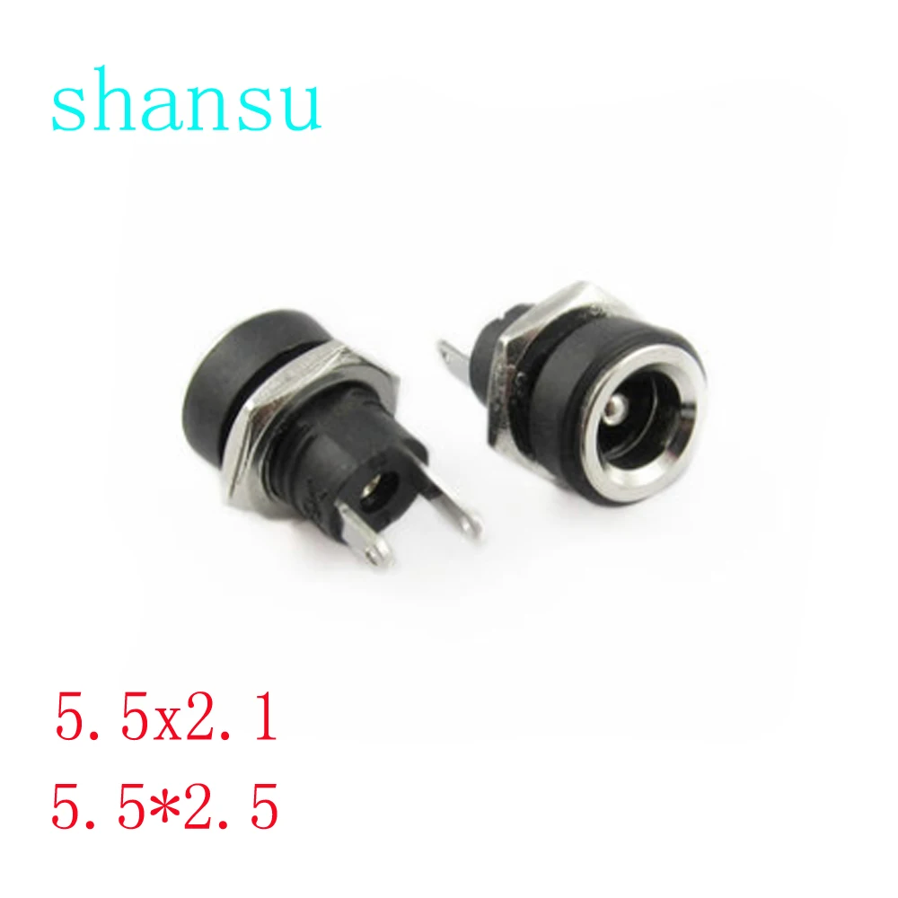 10 шт. DC 022B 3A 12V DC022B для питания Jack мама монтажная панель Connecteur 5 5x2 1 мм 5*2 1/2