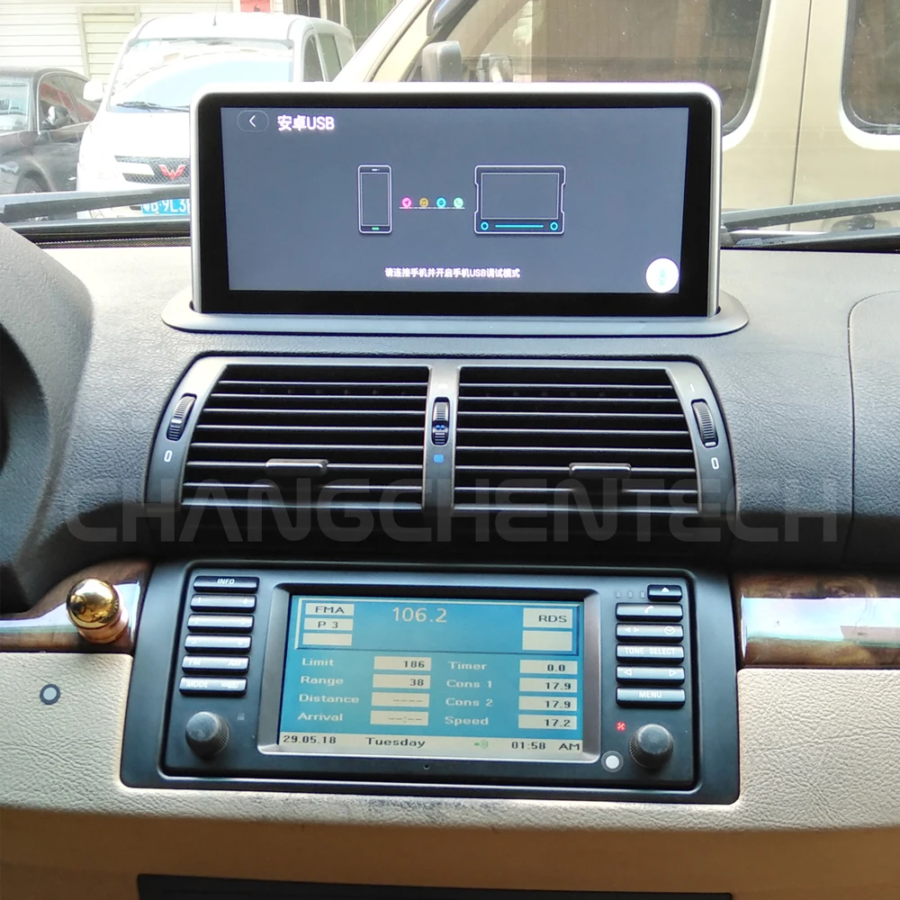 Новейший Android 9 0 64G для BMW X5 E53 Px6 Bluetooth WiFi мультимедийный автомобильный gps навигатор