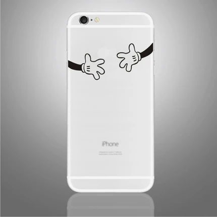 For iPhone6 B W(107) Мультфильм черный винил Стикеры s для iPhone X, для iPhone 6/7/8 Plus украшения кожного покрова для iPhone XS частичный стикер - Цвет: For iPhone6 B W(107)