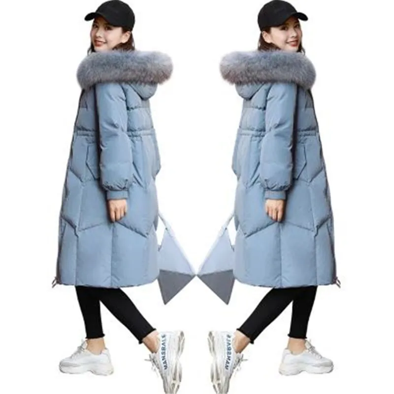 

Down Cotton Jacket Women's Jacket Long 2019 Fashion Korean Cotton-Padded Coats Winter Down Cotton Womens Hooded Down Parkas Coat