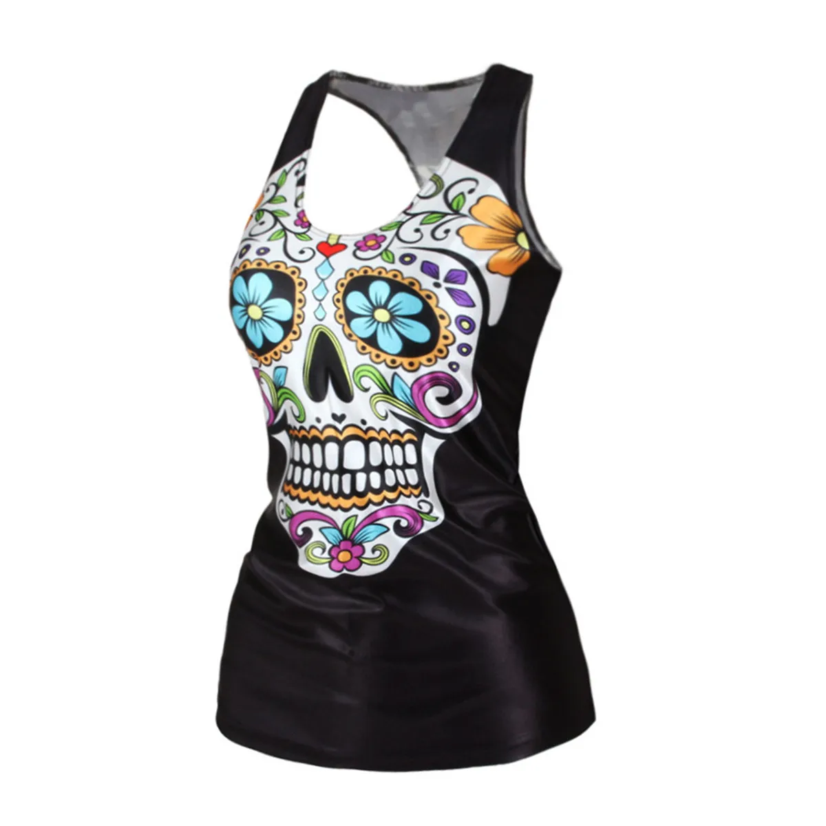 Пикантная женская футболка с принтом блузка топы жилет облегающий без рукавов